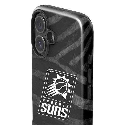 NBA Phoenix Suns Black Animal Print iPhone 16 Plus Impact Case